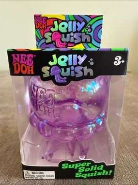 SUPER RARE NeeDoh Jelly Squish Super Solid Squish Jelly fish Toy - Purple